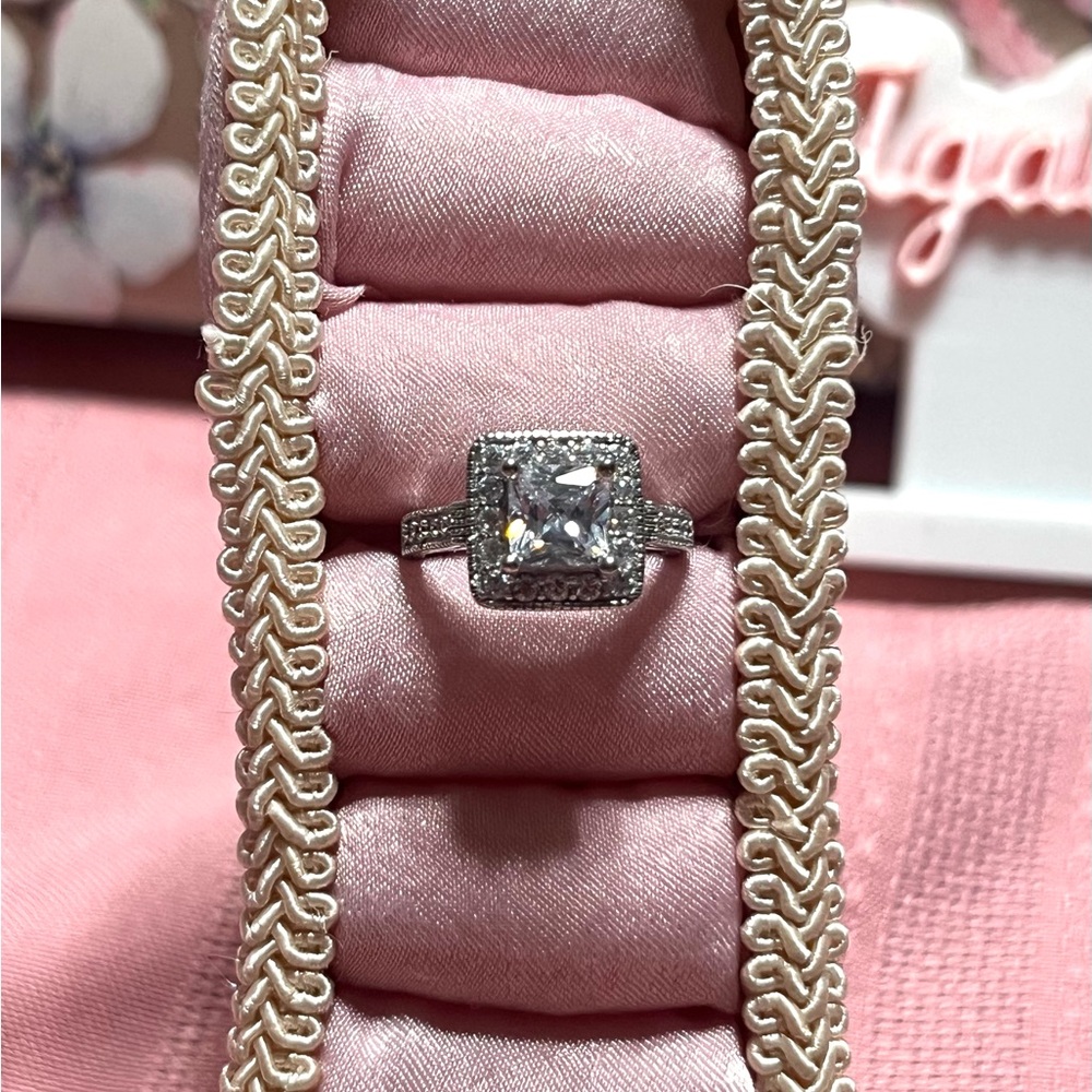 Sterling Silver square hall Ring size 5